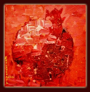Pomegranate, acrylic on canvas